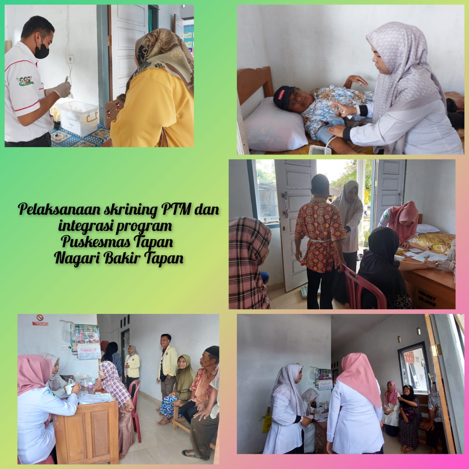 Pelaksanaan Skrining PTM dan Lintas Program Puskesmas Tapan di Nagari Bakir
