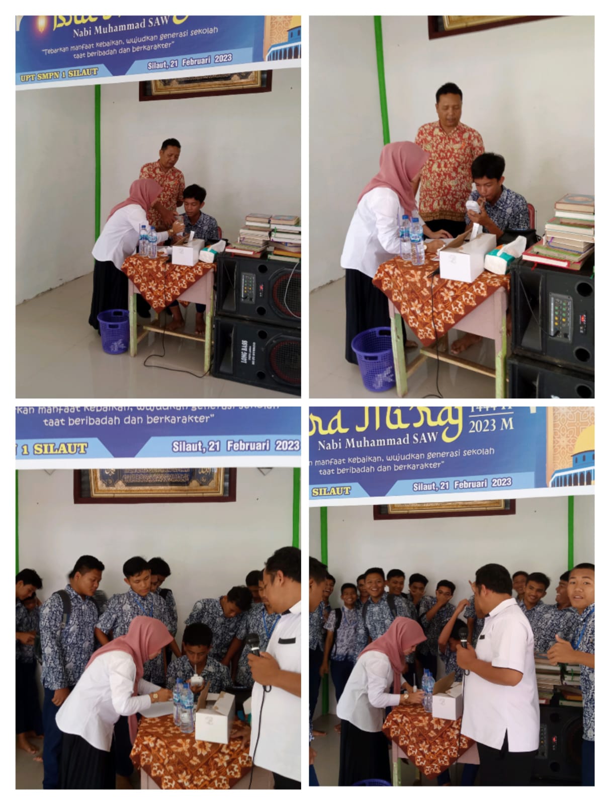 Tim kesehatan jiwa puskesmas tanjung makmur melakukan screening perilaku merokok di sekolah SMPN 01 