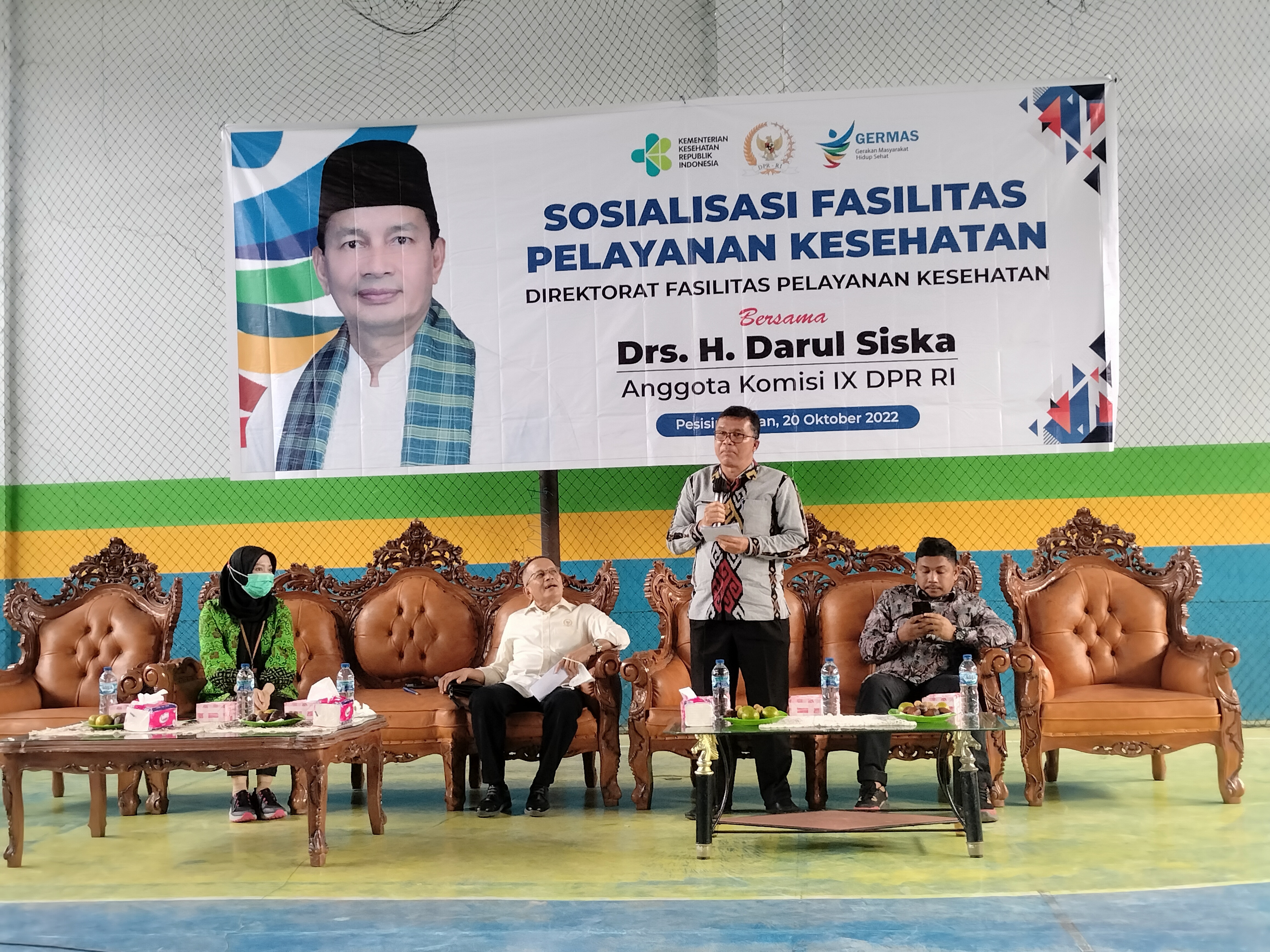 Kepala Dinas Kesehatan dr. H. Syahrizal Antoni Sy  hadiri acara Sosialisasi Fasilitas Pelayanan Kese