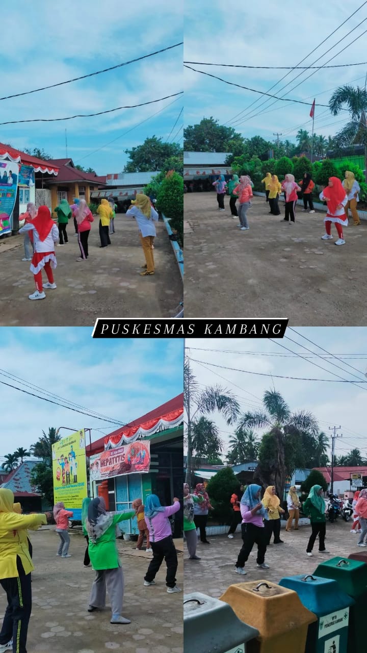 Kegiatan hari ini Senam Pagi di Puskesmas Kambang