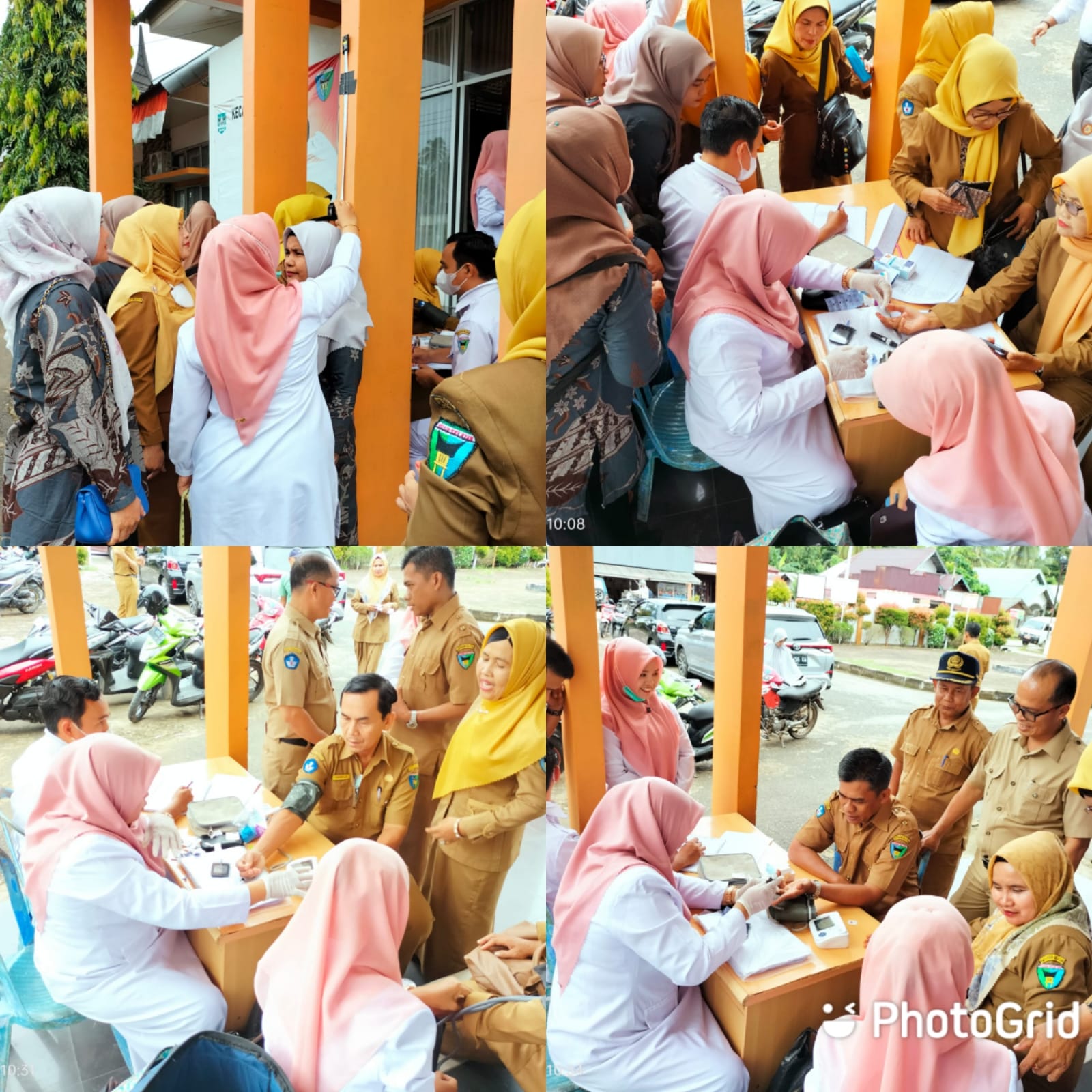 Kegiatan Posbindu PTM di Kantor Camat Kegiatan dilaksanakan oleh petugas PTM Puskesmas Kambang