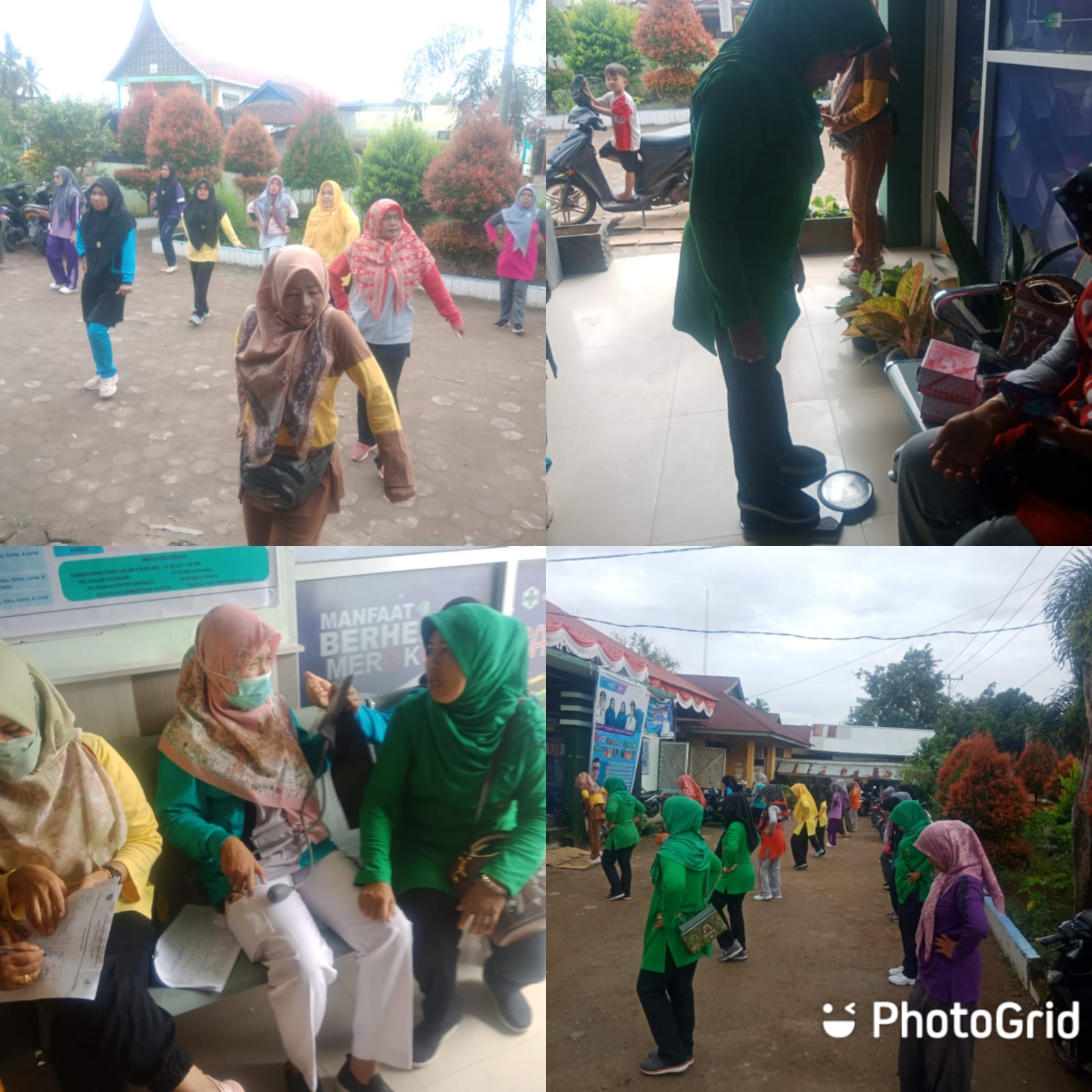 senam pagi dan pemeriksaan kesehatan Kesjaor dengan staf Puskesmas Kambang