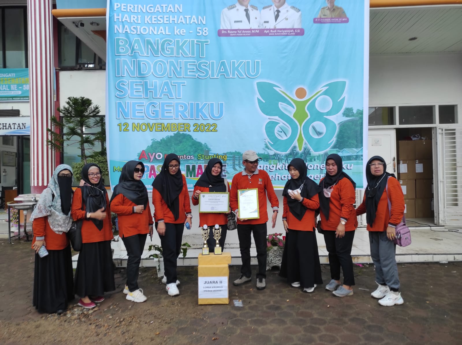 Memeriahkan  HKN ( hari kesehatan Nasional) Yang Ke 58 Puskesmas Pasar Kuok 