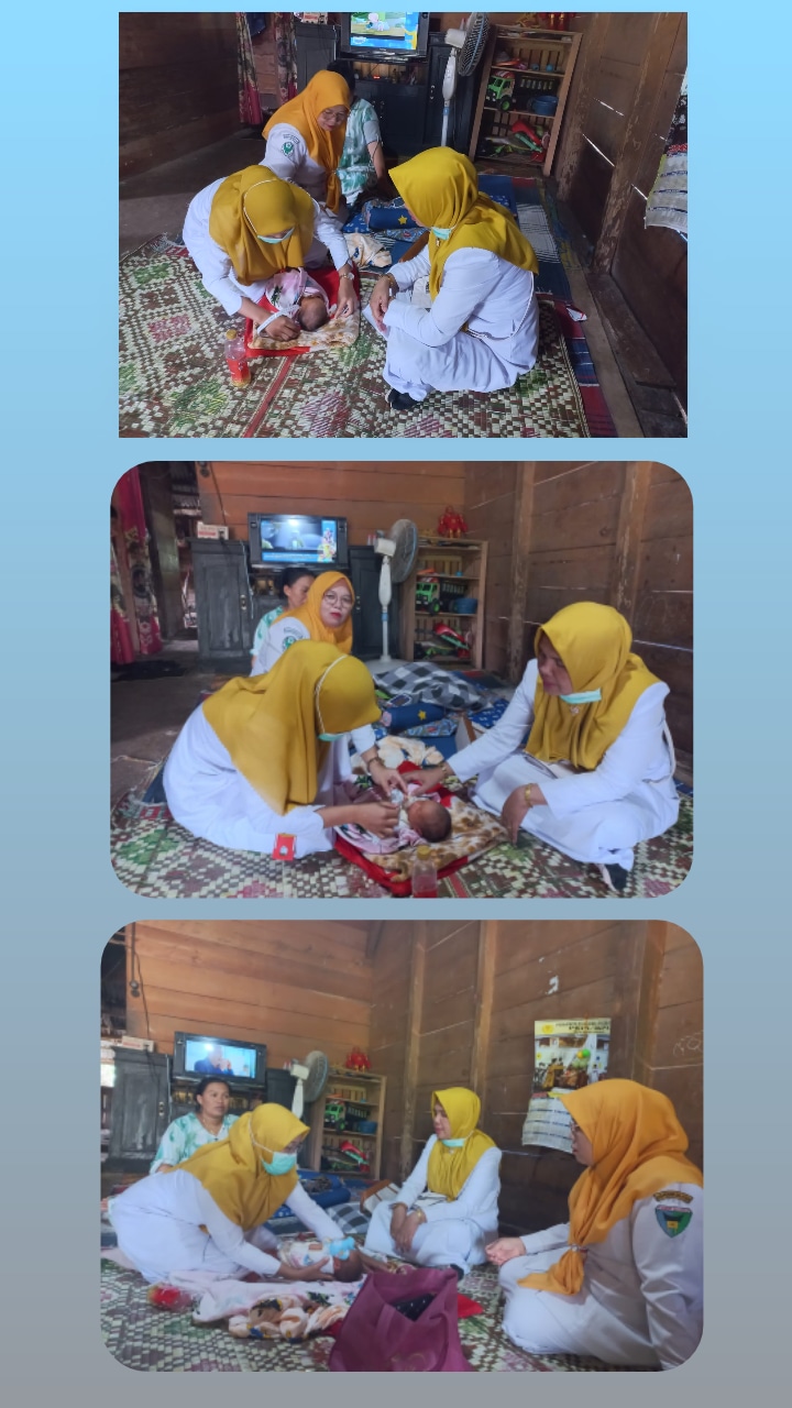 Bidan kordinator dan petugas Gizi Puskesmas Tj.Beringin berkolaborasi dengan bidan desa melakukan ku