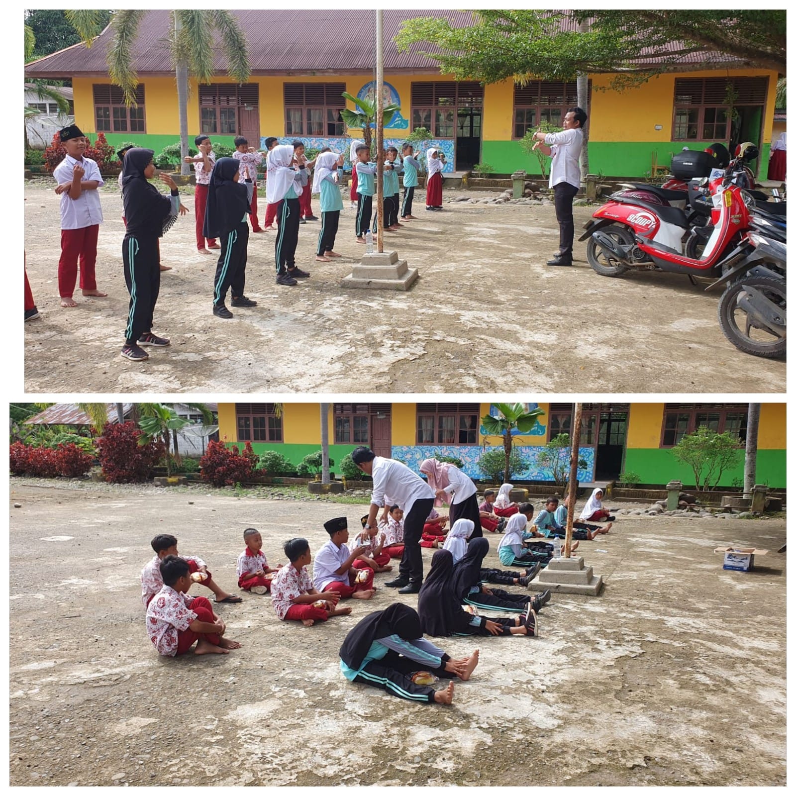Petugas Kesolga dan Tim  Puskesmas Tanjung Makmur melakukan kunjungan sekolah Dasar 04 silaut 