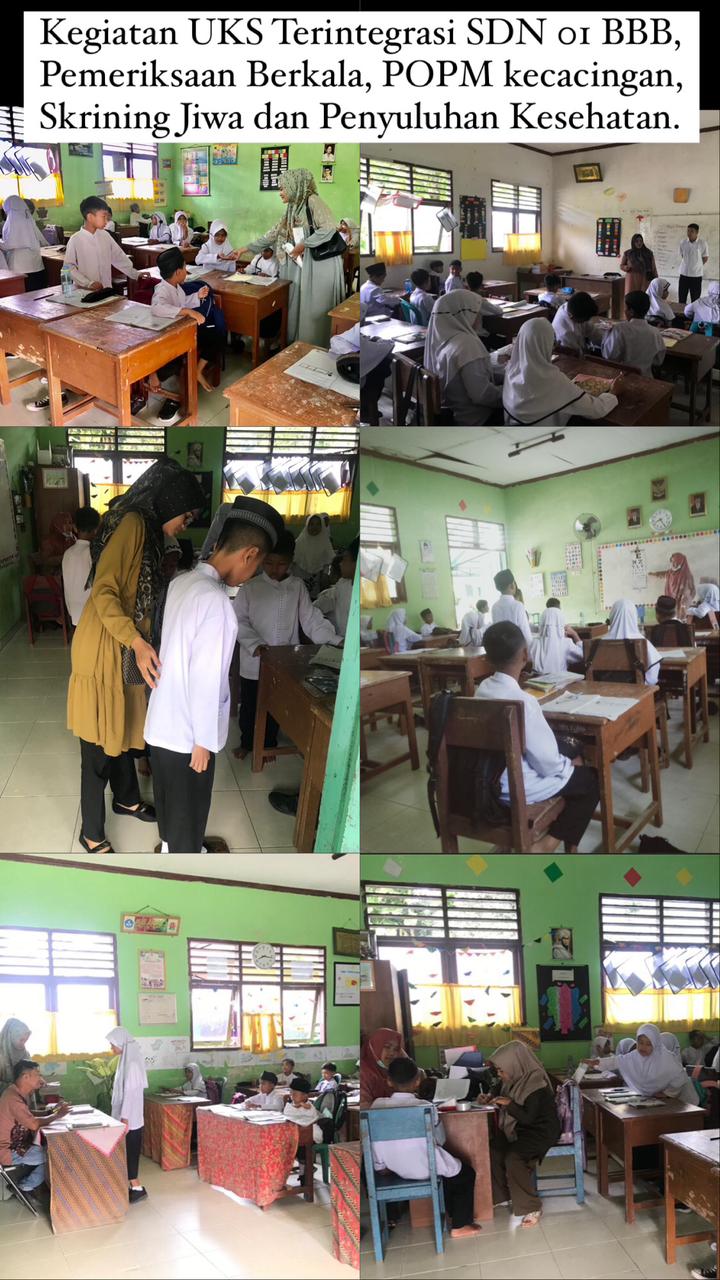 Kegiatan UKS di SDN 24 BBB dan di SDN 01 BBB Wilker Puskesmas Barung Barung Balantai 
