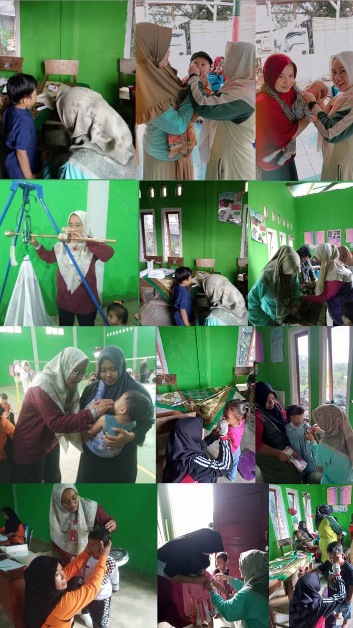 Tim Gizi Puskesmas Tanjung Makmur melakukan Pemantauan Tumbuh kembang bayi dan balita (penimbangan m