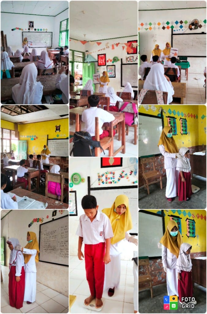  Petugas puskesmas Tanjung makmur melakukan  skrining TBC pada anak disekolah SDN 03 Silaut di wilay
