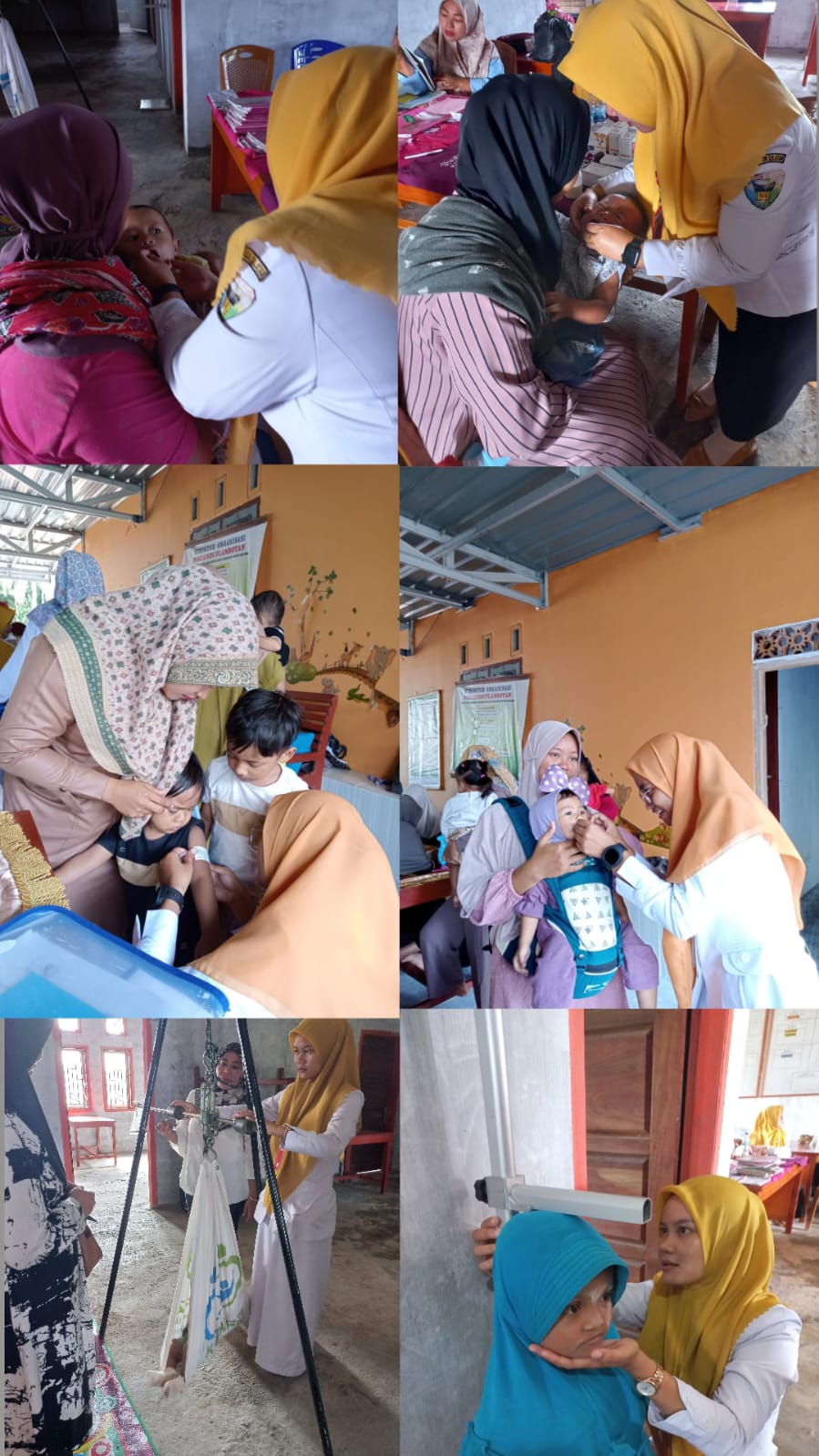 Tim Gizi Puskesmas Tanjung Makmur melakukan Pemantauan Tumbuh kembang bayi dan balita di Nagari Lubu
