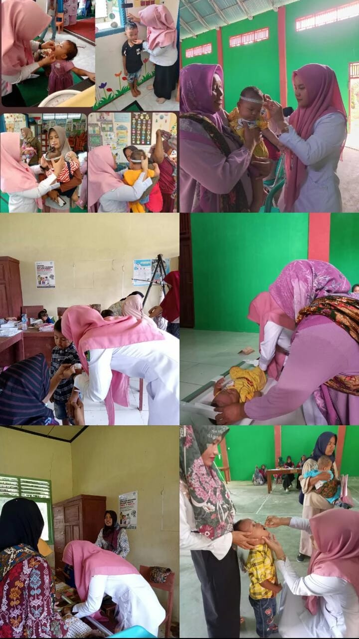Tim Gizi Puskesmas Tanjung Makmur melakukan Pemantauan Tumbuh kembang bayi dan balita  di Nagari Sim