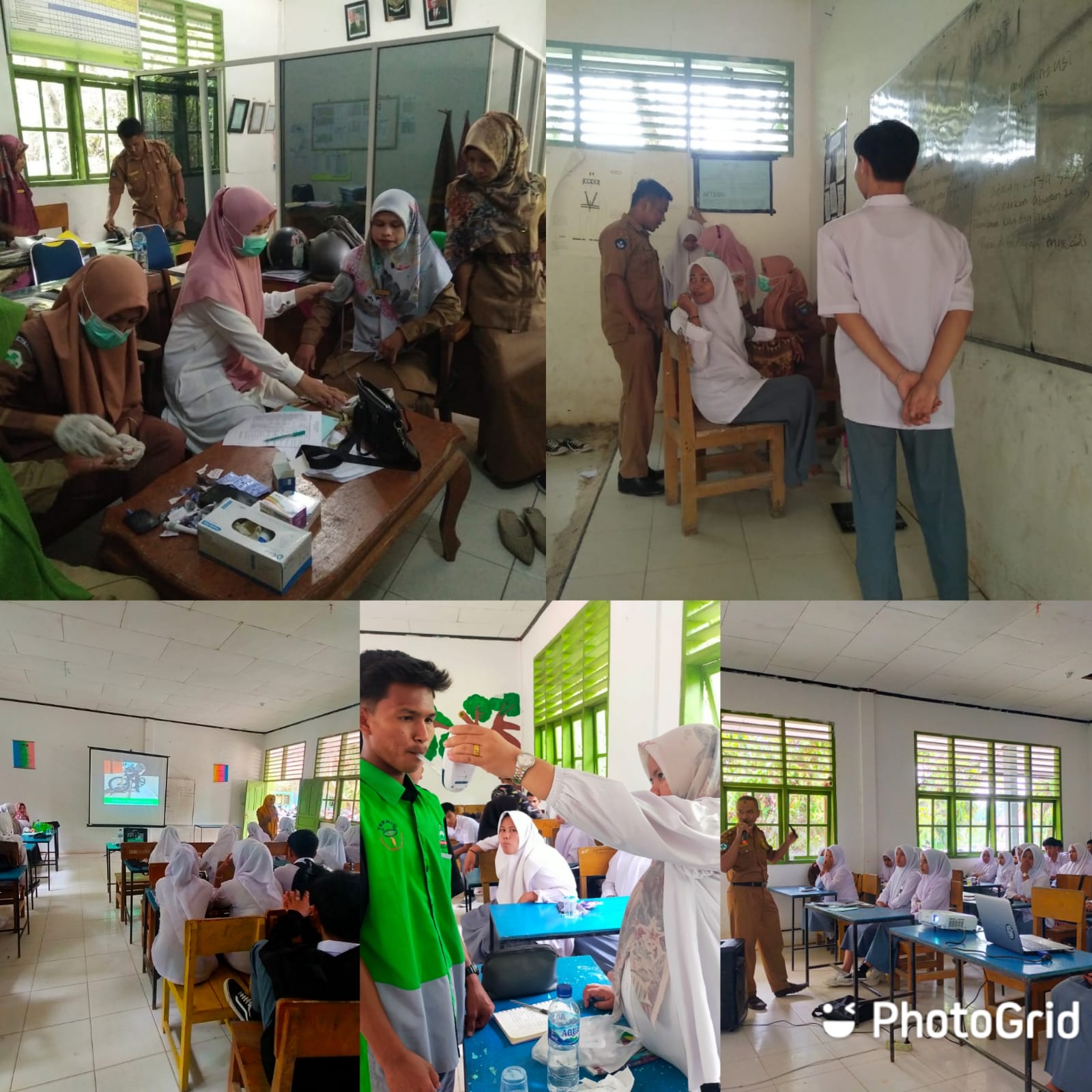 Kegiatan hari ini kolabori program PKPR, Promkes, dan PTM di SMK Teknologi wilker Puskesmas Kambang