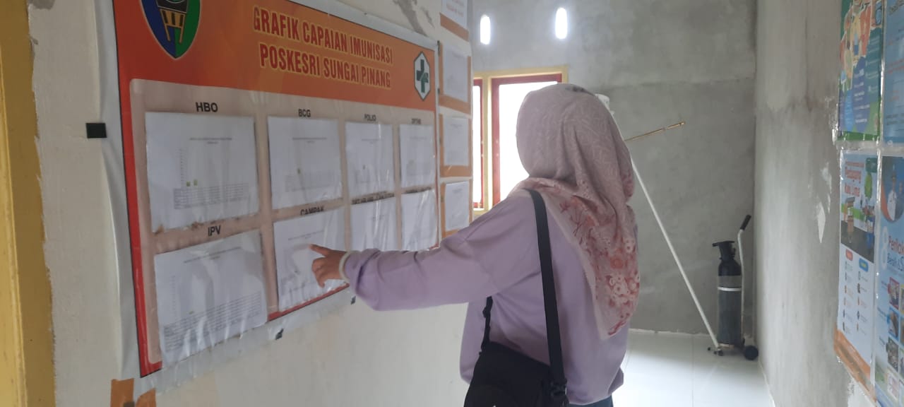 Monitoring dan evaluasi ke Poskesri Sungai Pinang Puskesmas Tarusan