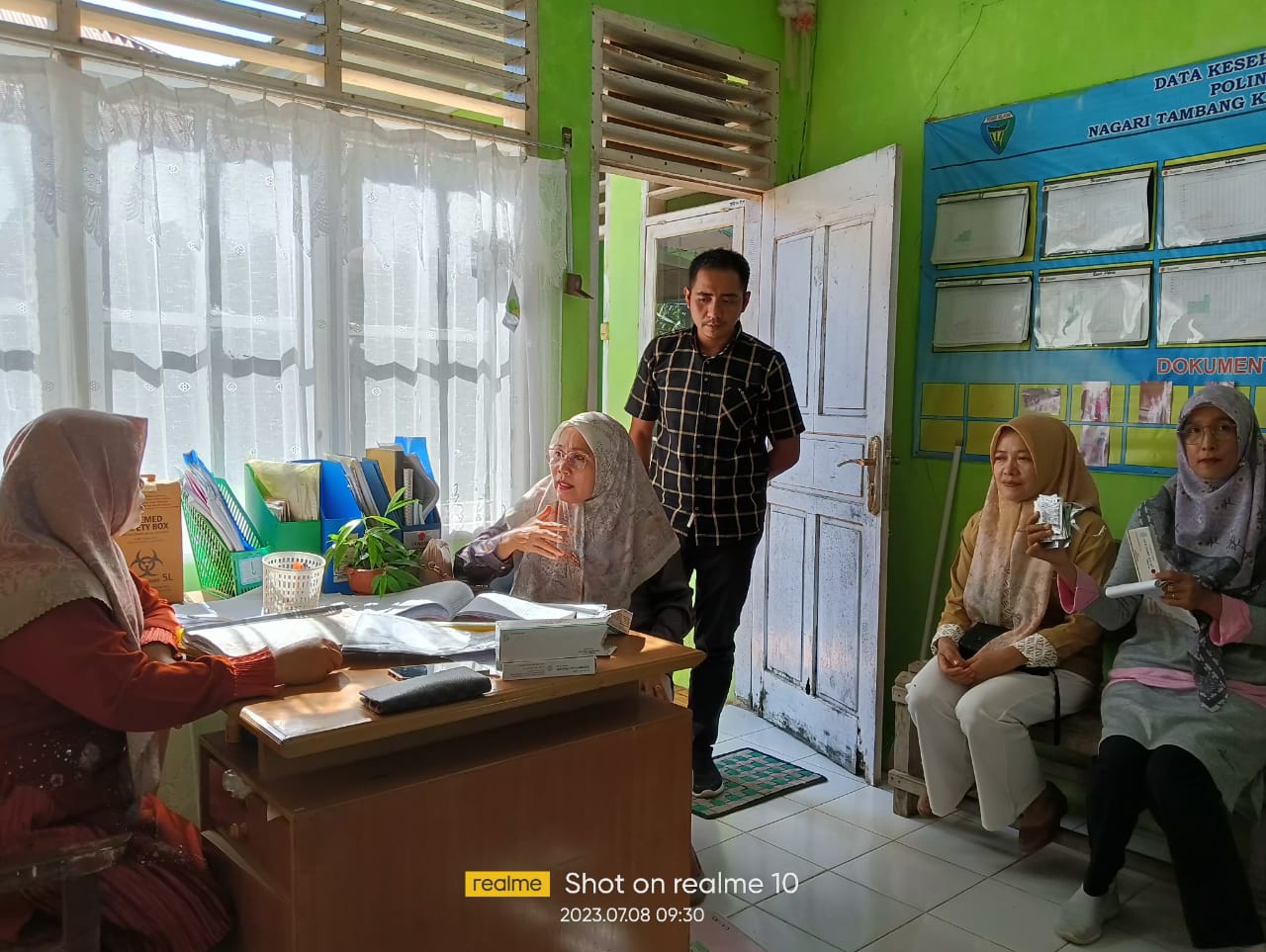 PKM Salido melakukan monitoring dan evaluasi di Poskesri Tambang Kanagarian Tambang
