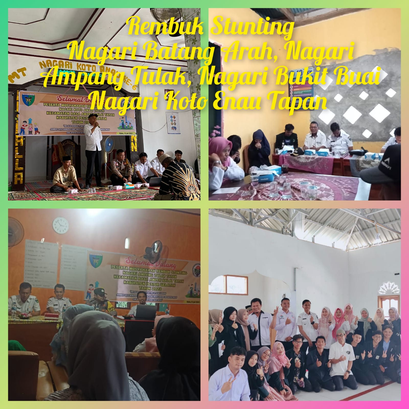 Rembuk Stunting pada nagari batang Arah, nagari Ampang Tulak , nagari bukit buai dan nagari koto ena