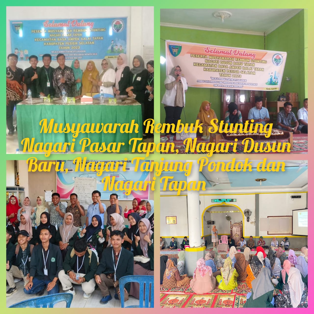 Musyawarah Rembuk Stunting pada nagari Tapan, nagari pasar Tapan , nagari dusun baru dan nagari Tanj
