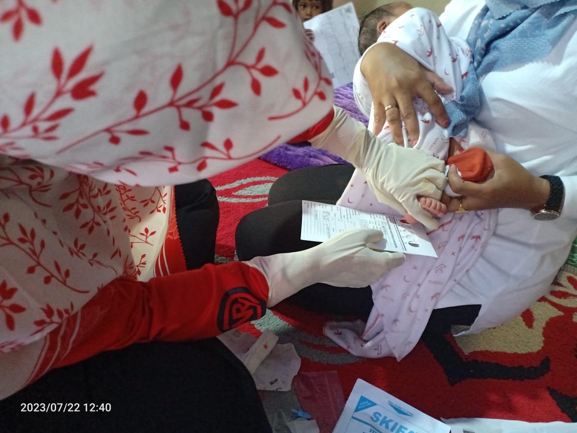 Puskesmas Surantih Melaksanakan kegiatan Skrining Hipotiroid Kongenital (SHK) di Lubuk Batu