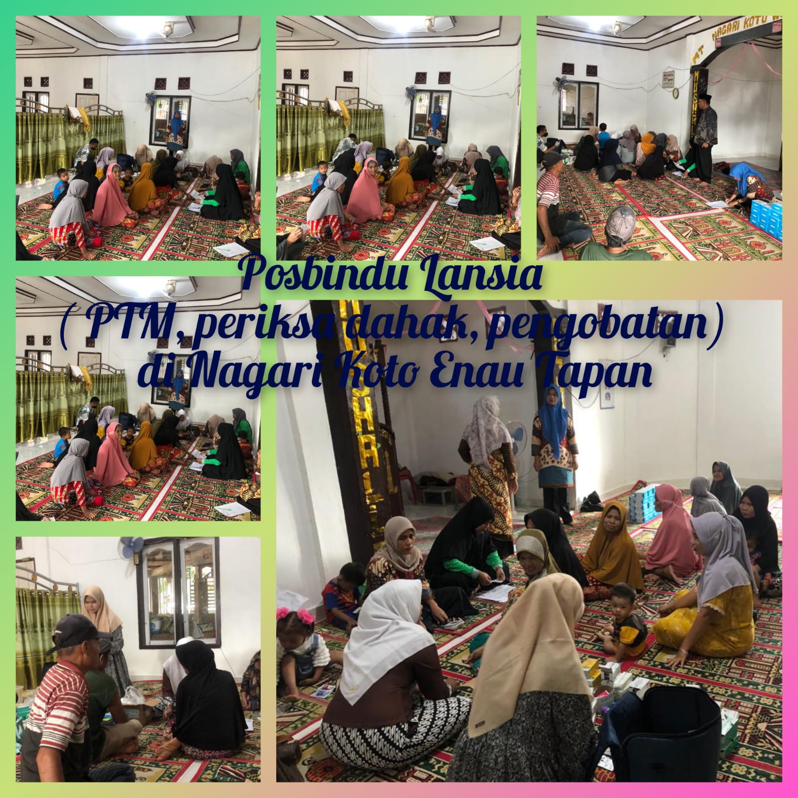 Posbindu lansia (PTM, periksa dahak dan Pengobatan) pada nagari Koto enau Tapan