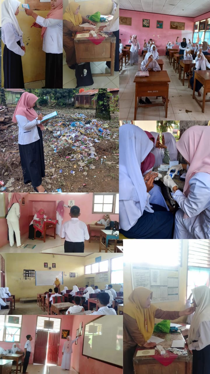 Tim UKS berkolaborasi dengan tim gizi, PTM dan Kesehatan Lingkungan Puskesmas Tanjung Makmur 