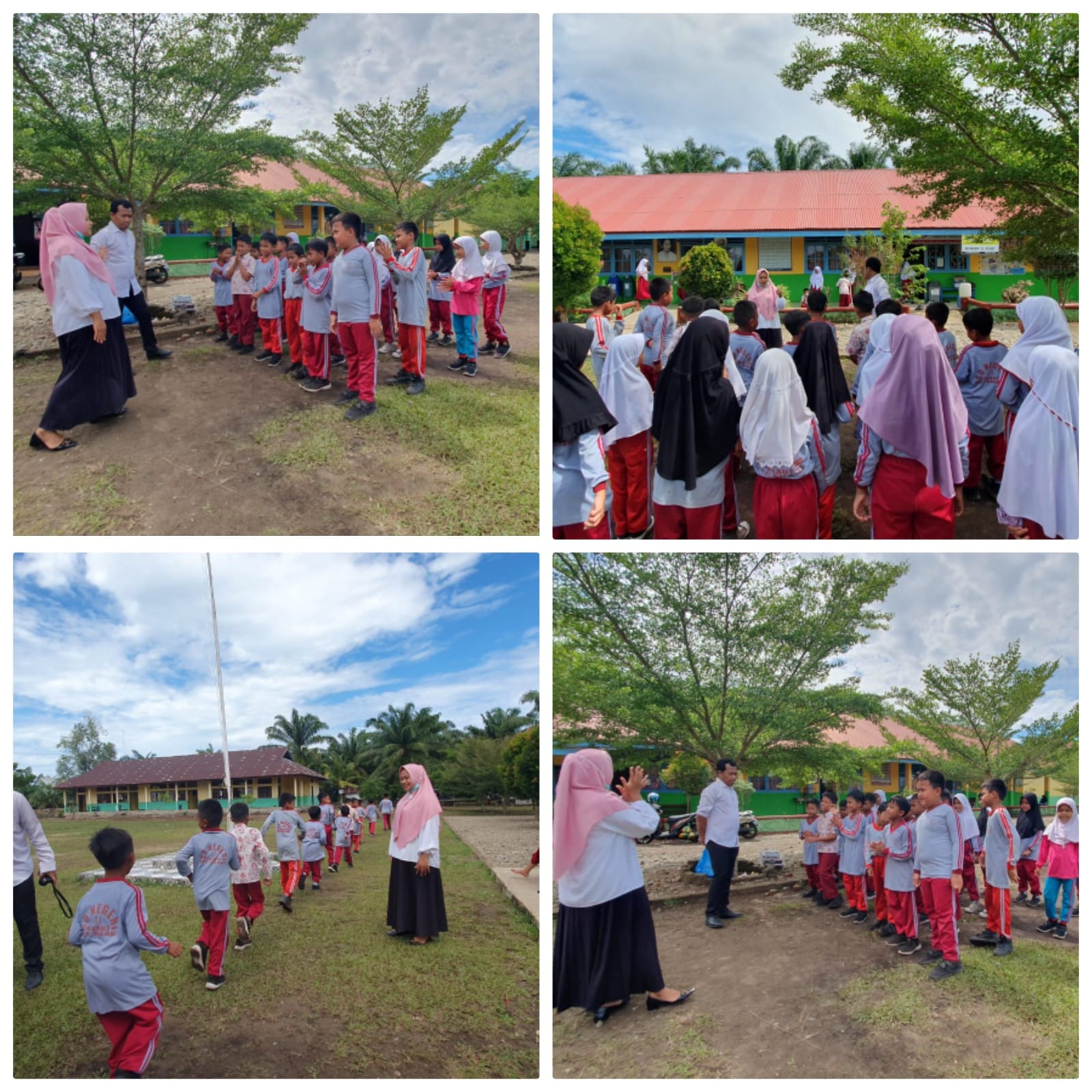 Petugas kesjaor dengan Tim puskesmas Tanjung Makmur  melakukan pengukuran Kebugaran jasmani di SDN 1