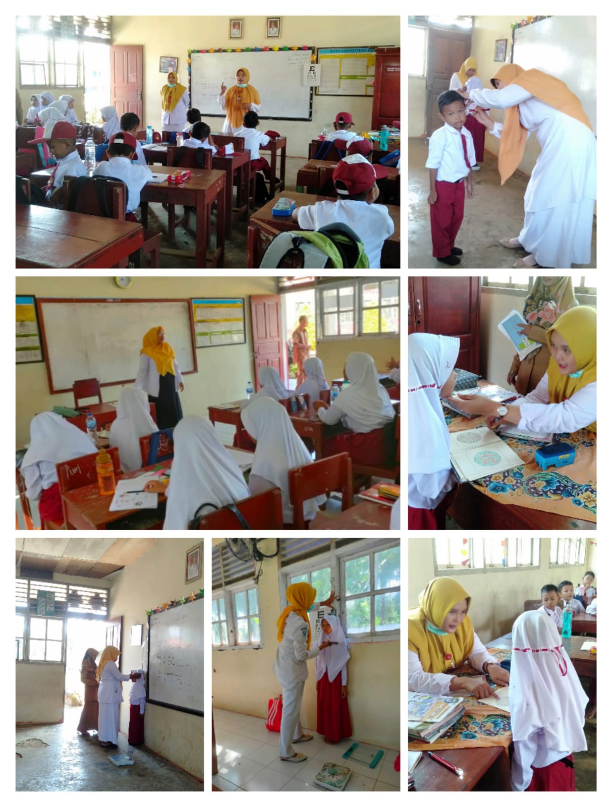 Tim UKS Puskesmas Tanjung Makmur melaksanakan kegiatan skrening dan  penjaringan berkala anak sekola