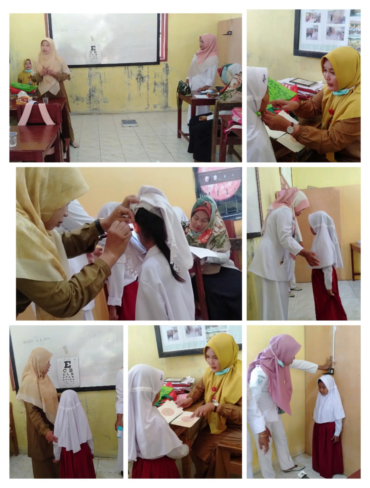 Tim UKS Puskesmas Tanjung Makmur melaksanakan kegiatan skrening dan  penjaringan berkala anak sekola