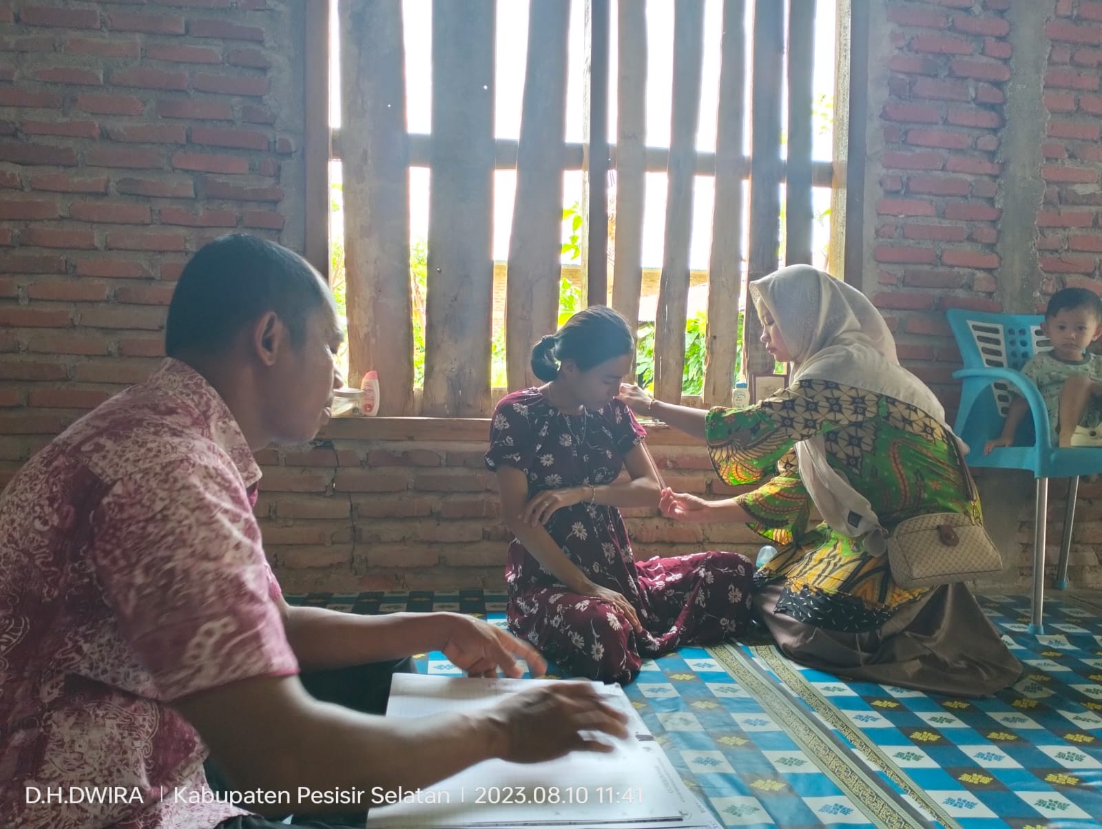 Kunjungan Lapangan Bumil (KEK)oleh TIM gizi, Promkes dan Bidan Desa puskesmas Rahul di Nagari Binjai