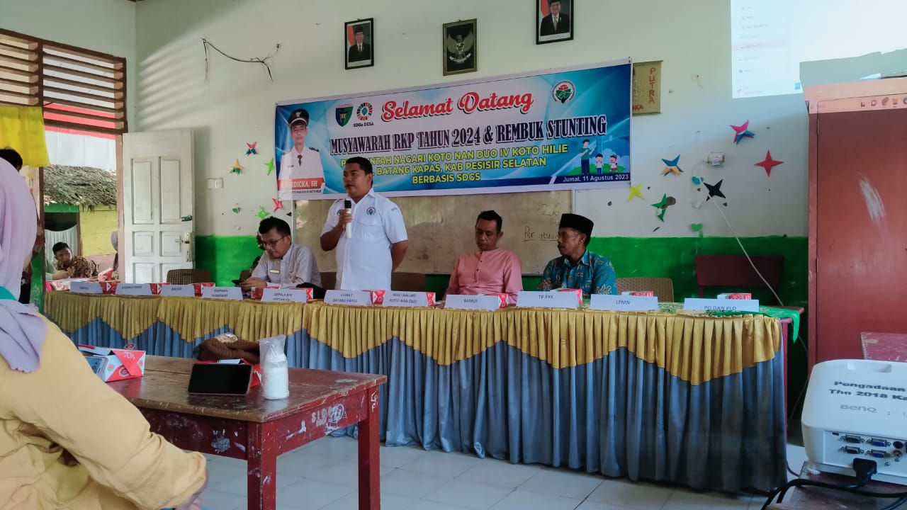 PKM PASAR KUOK REMBUK STUNTING DAN MUSYAWARAH NAGARI KOTO NAN DUO KEC.BATANG KAPAS