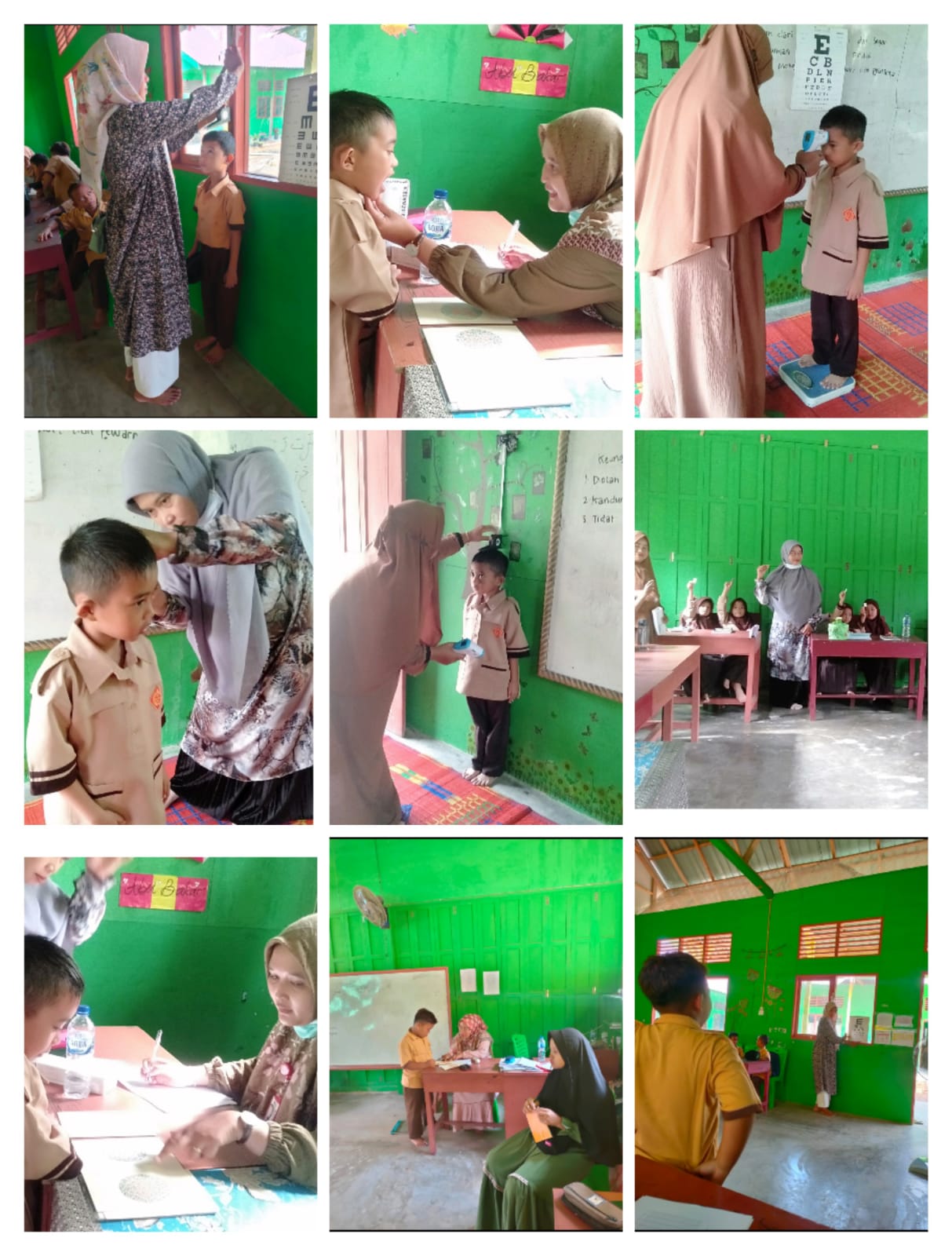 Tim UKS Puskesmas Tanjung Makmur melaksanakan kegiatan skrening dan  penjaringan berkala anak sekola