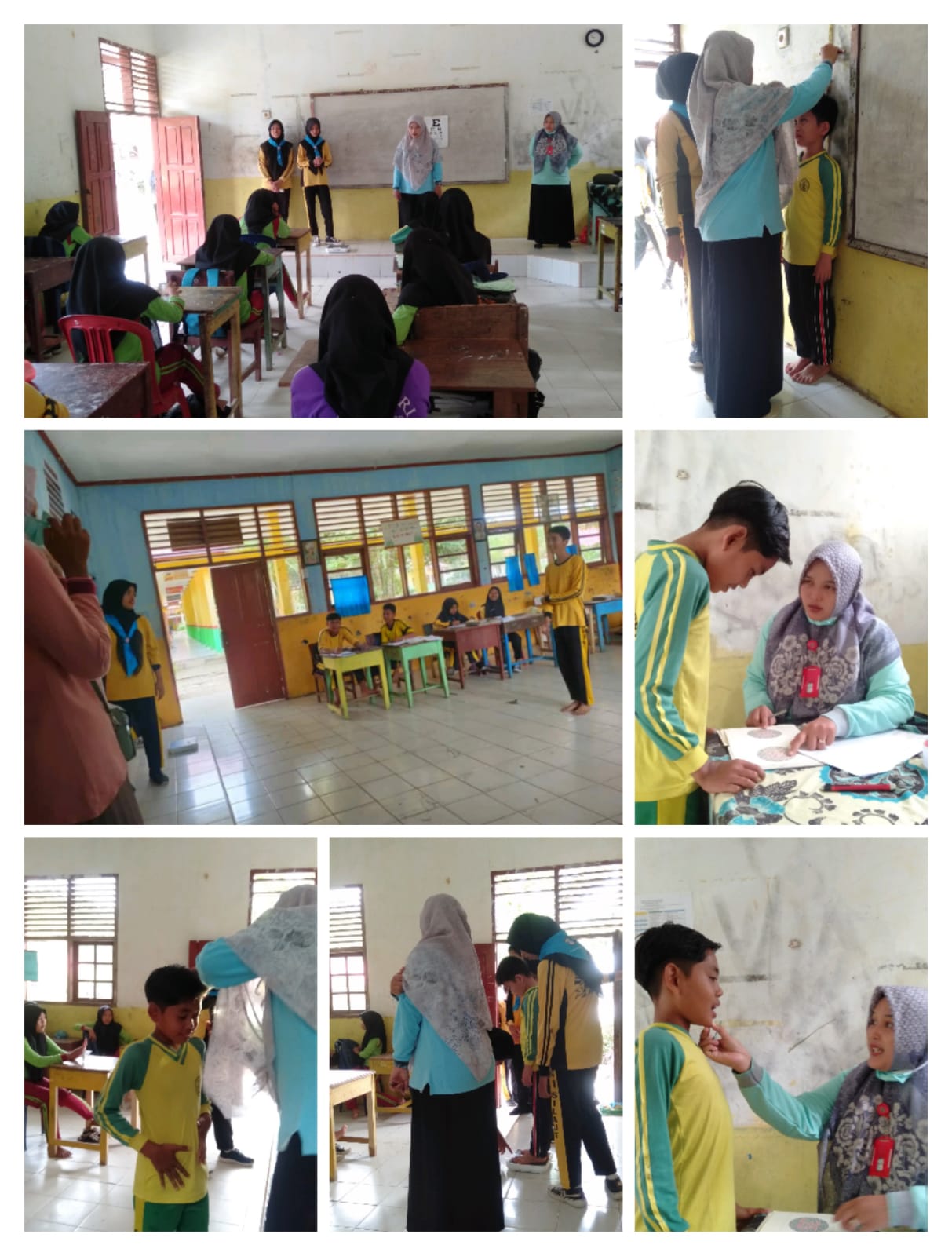 Tim UKS Puskesmas Tanjung Makmur melaksanakan kegiatan skrening dan  penjaringan berkala anak sekola