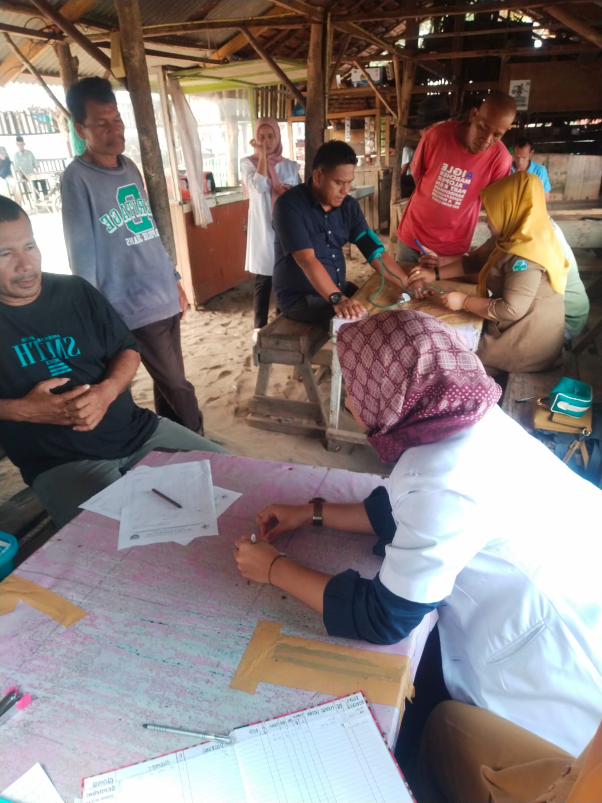 pembinaan dan pemantauan kesehatan kerja di Pos UKK Kampung Samudera  di Puskesmas surantih