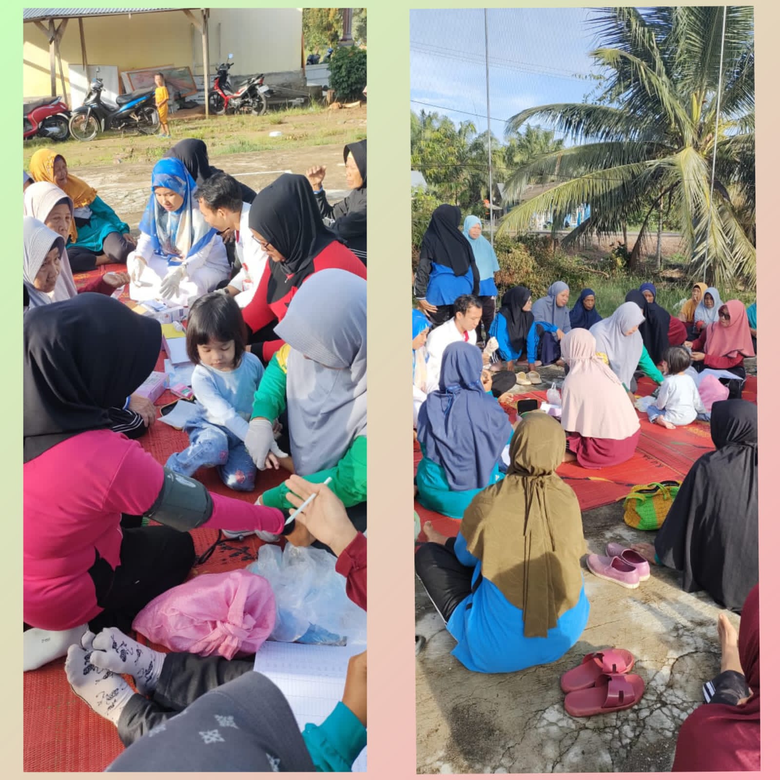 PKM Tanjung Makmur bersama  Bidan desa dan kader melakukan skreening PTM di Nagari Sambungo