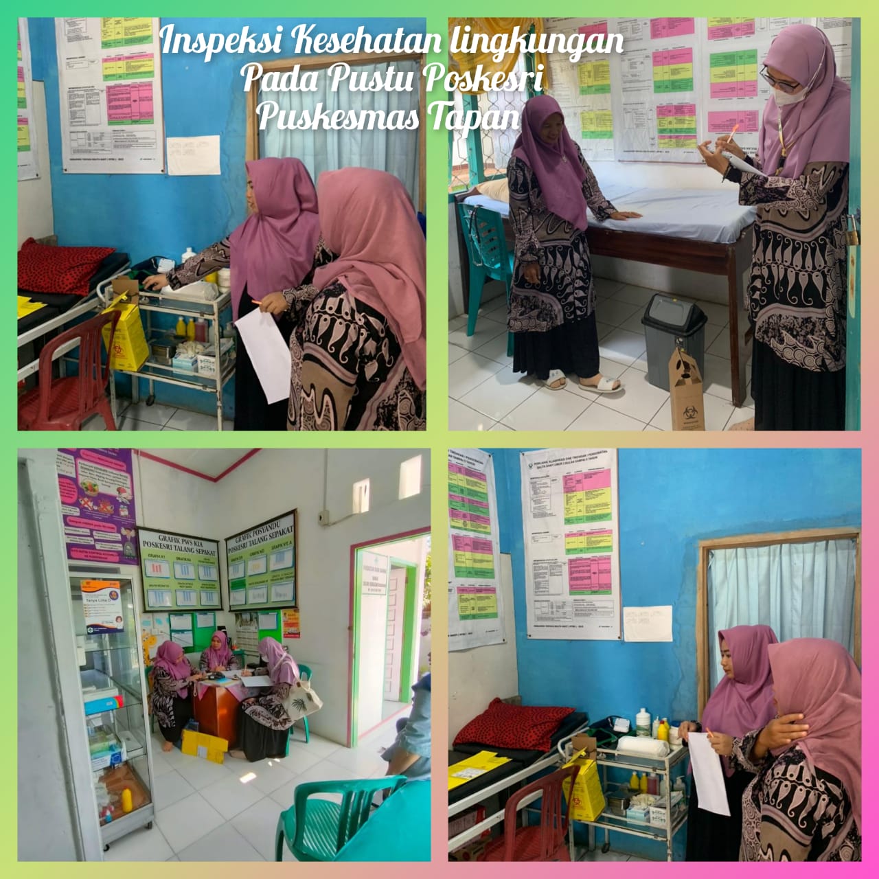 Kegiatan Inspeksi Kesehatan Lingkungan pada Pustu Poskesri diwilayah kerja Puskesmas Tapan