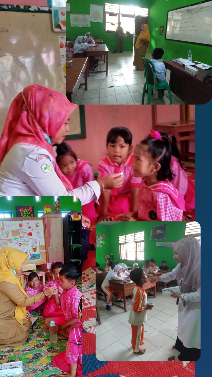 Pelaksanaan Pemberian Obat Pencegahan Massal (POPM) Puskesmas Airpura