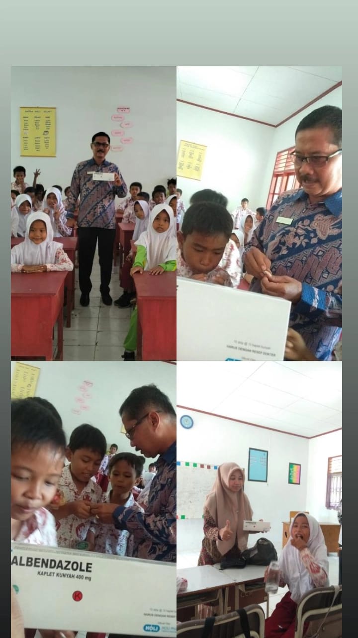 Pelaksanaan Pemberian Obat Pencegahan Massal (POPM) yaitu obat cacing Puskesmas Airpura