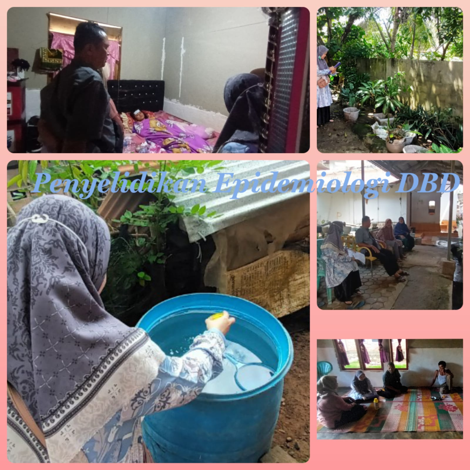 Petugas Surveilans puskesmas tanjung makmur bersama Bidan Desa melakukan kunjugan PE DBD ke nagari S