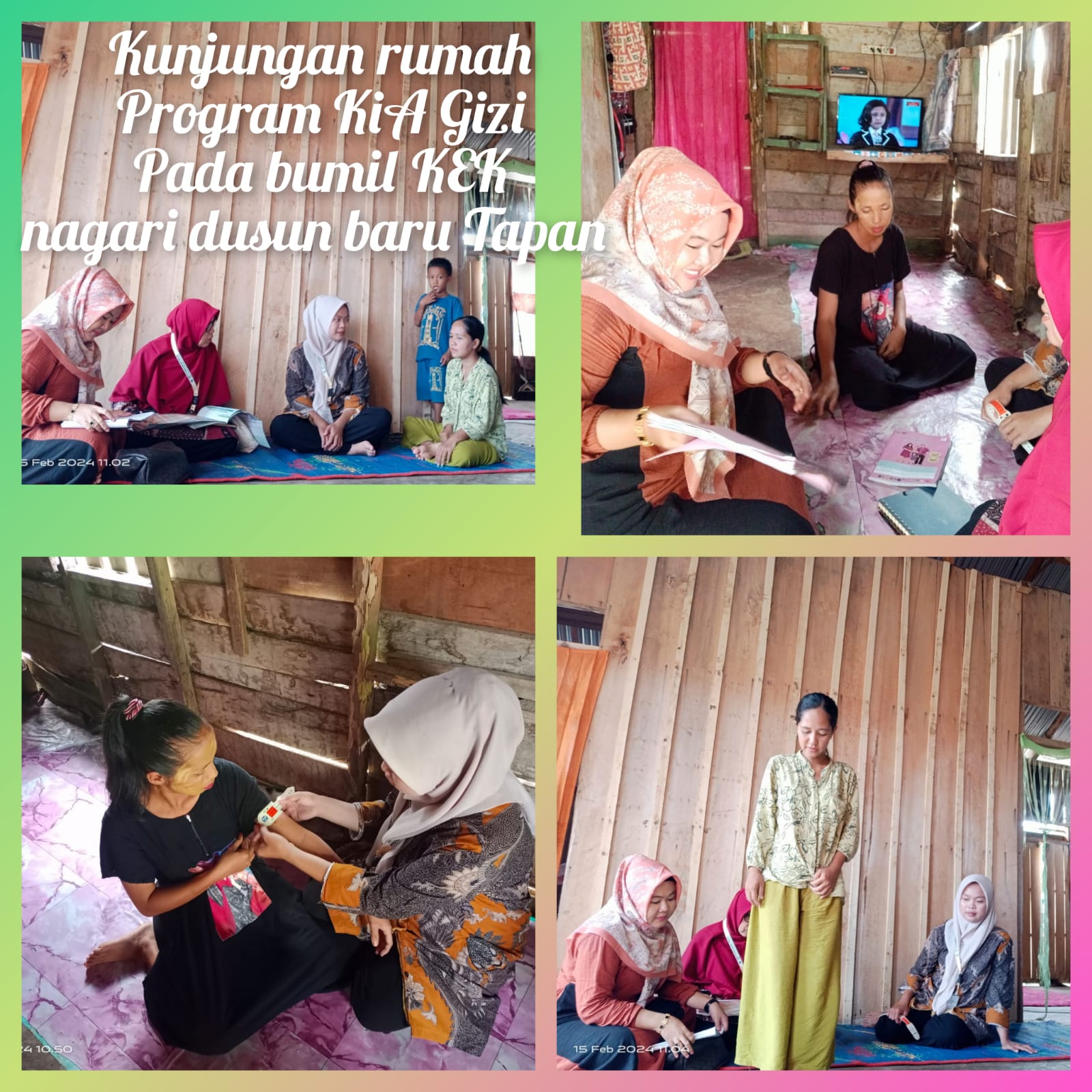 Kunjungan rumah program KIA Gizi pada bumil KEK nagari dusun baru Tapan 