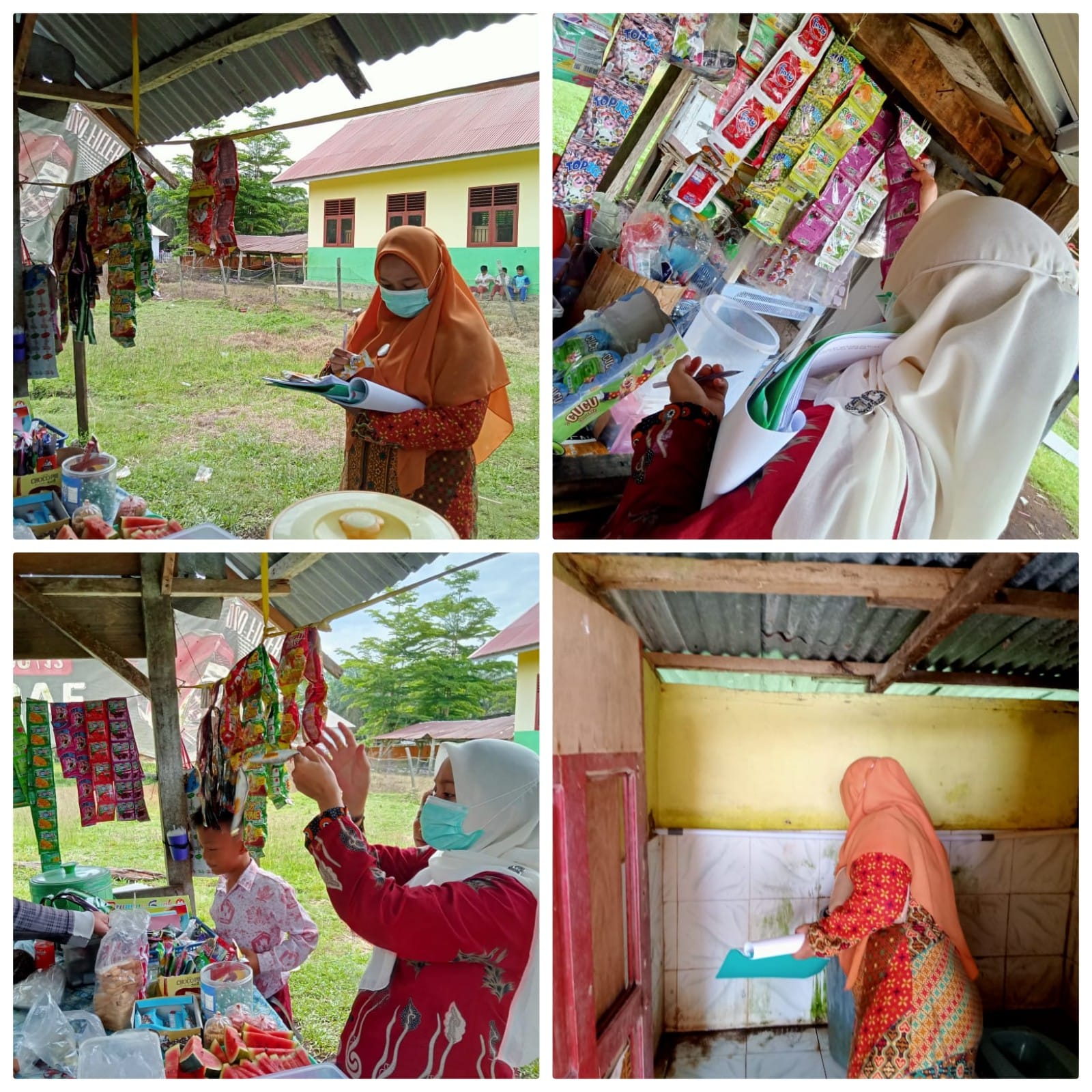 Tim puskesmas Tanjung Makmur melakukan Inspeksi kesehatan Lingkungan tempat fasilitas Umum (TFU) dan