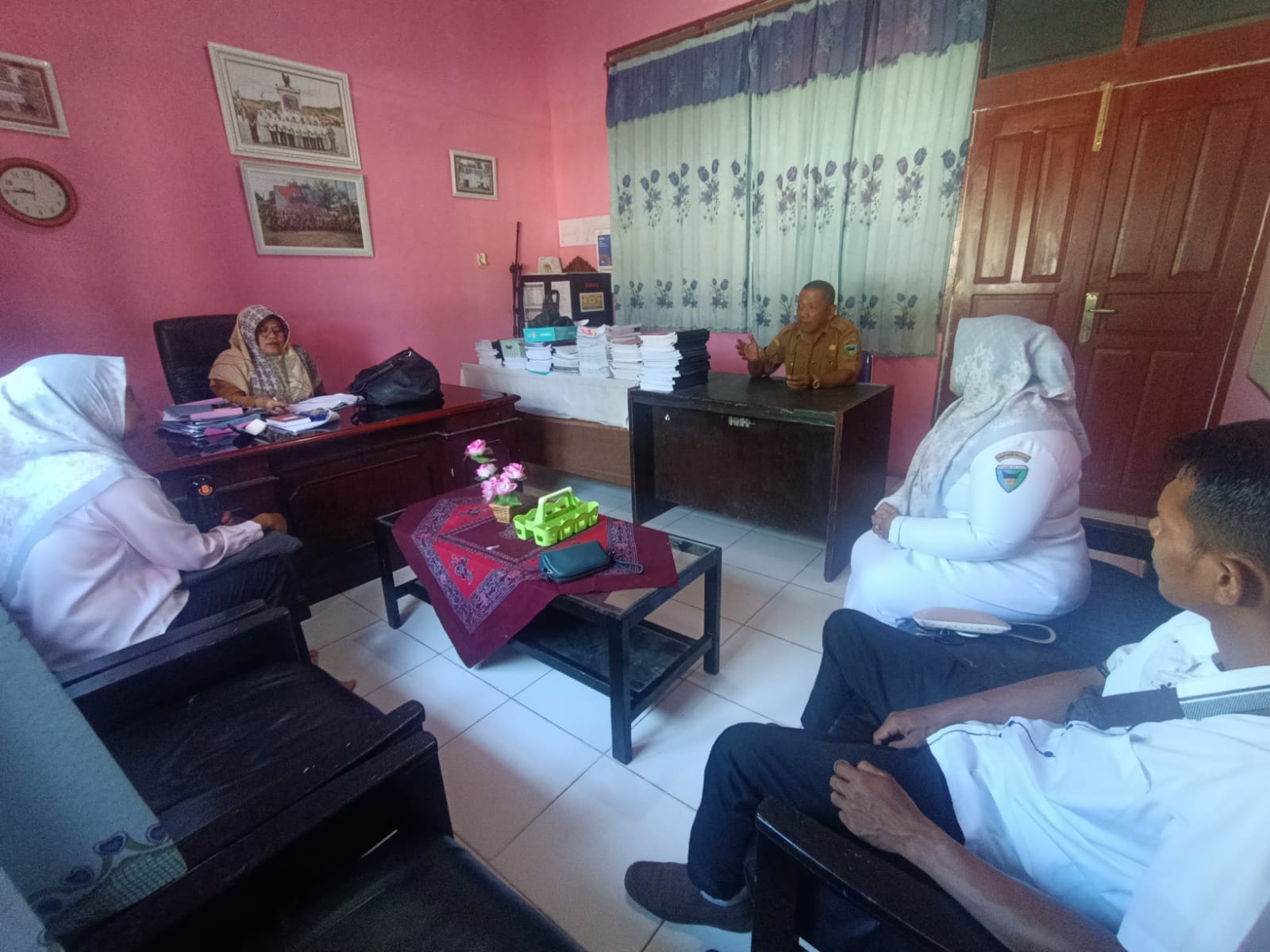 PKM BALAI SELASA KOORDINASI DENGAN CAMAT TERKAIT PENYEBARAN INFORMASI PENCEGAHAN DIARE