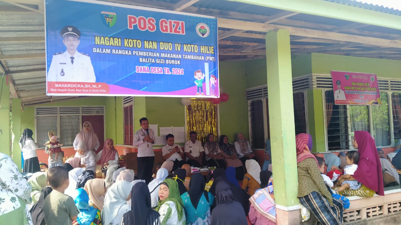 Kepala Puskesmas Pasar Kuok menghadiri pembukaan Pos Gizi di Kenagarian Koto nan Duo 