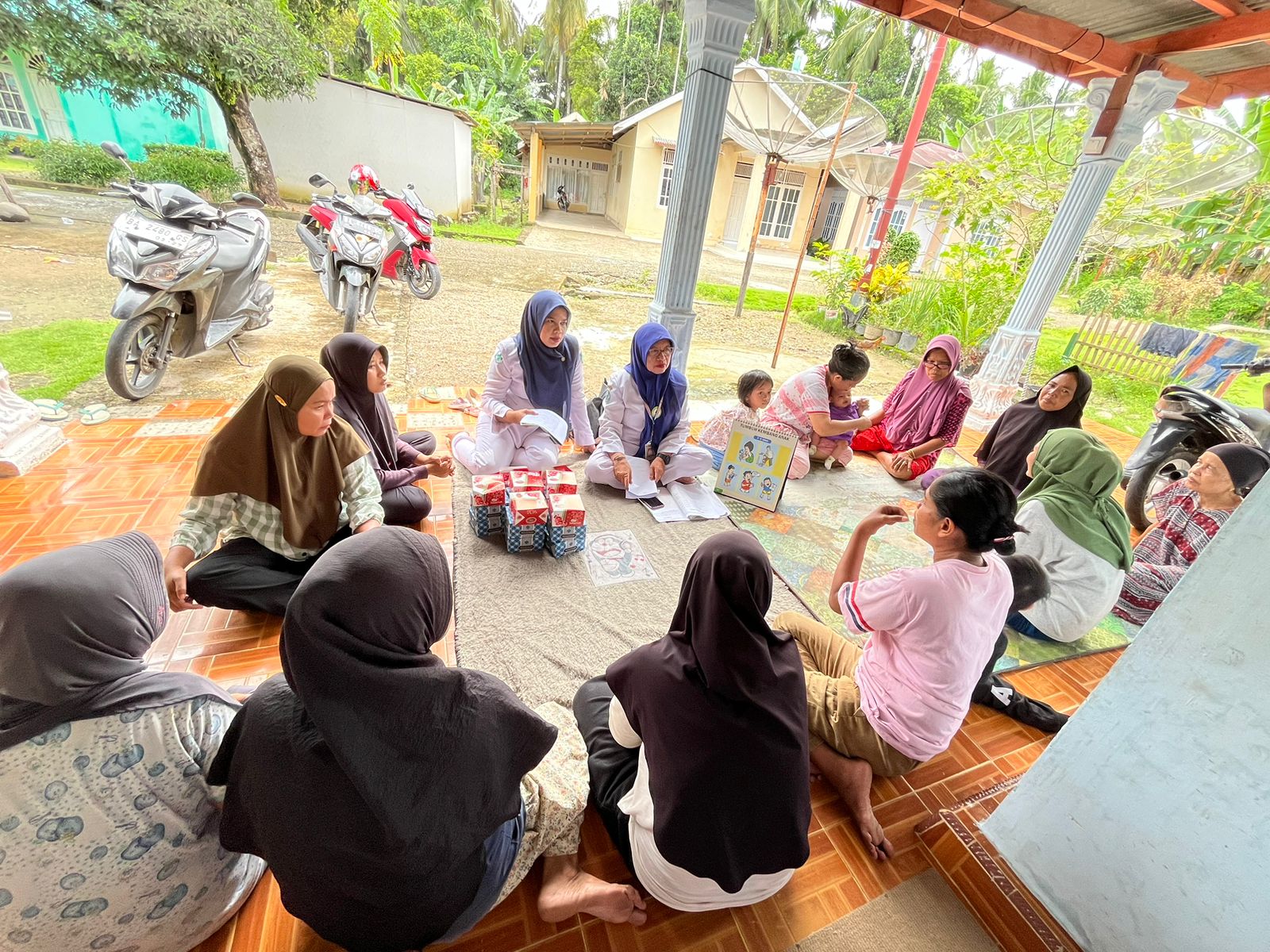 Puskesmas Pasar Kuok Kelas Balita pertemuan 1 di Kampung Hilir Poskesri Bukit Tambun Tulang