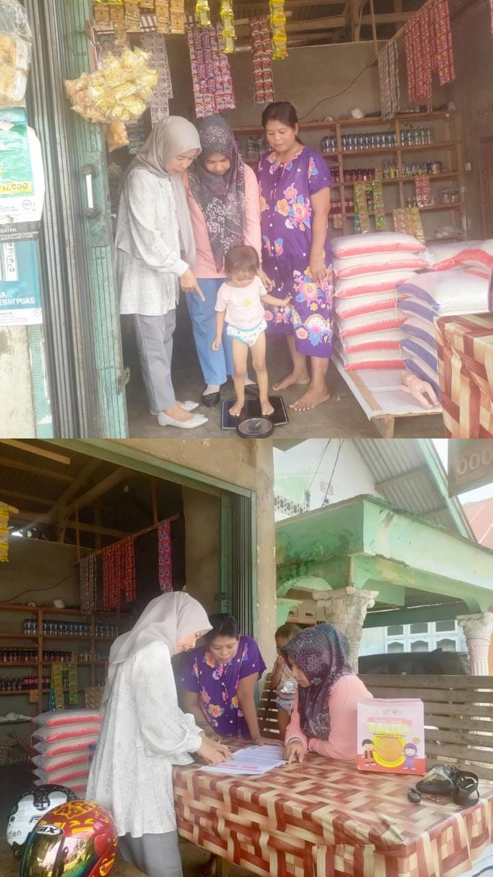 PKM Airpura melakukan kunjungan rumah untuk pemantauan tumbuh kembang pada Anak gizi kurang di nagar