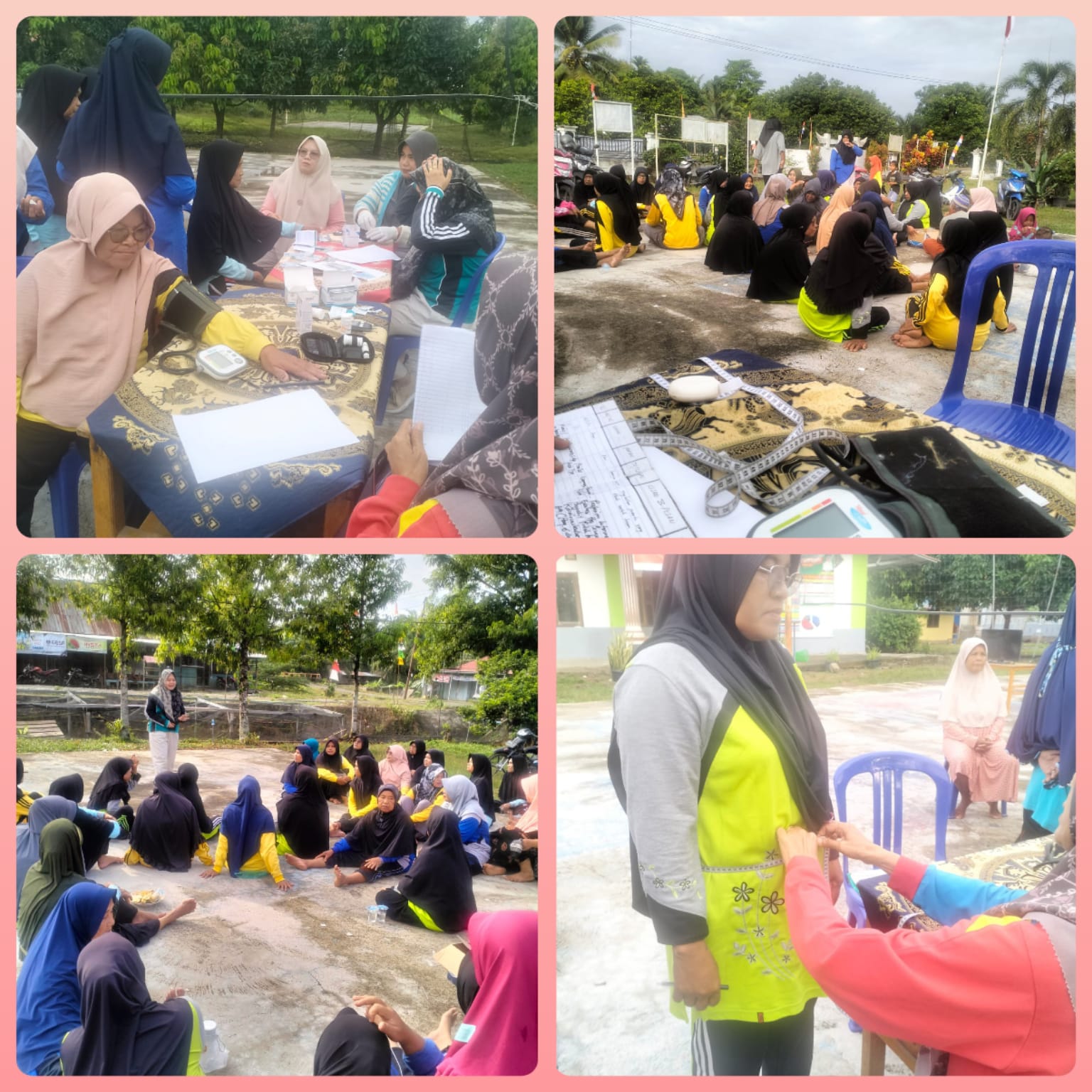 Tim program PTM (penyakit tidak menular) puskesmas tanjung makmur melakukan skreening PTM di Nagari 