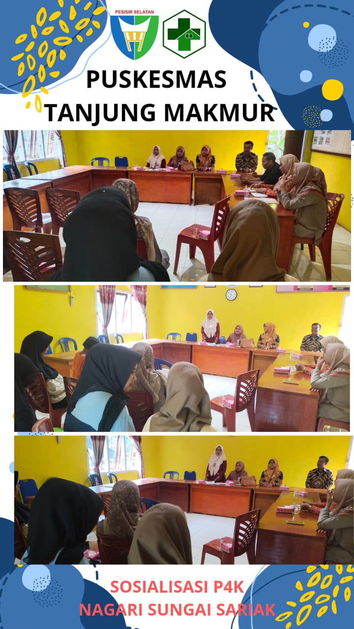 Tim puskesmas Tanjung Makmur melaksanakan Sosialisasi P4K ( program perencanaan Persalinan dan Pence