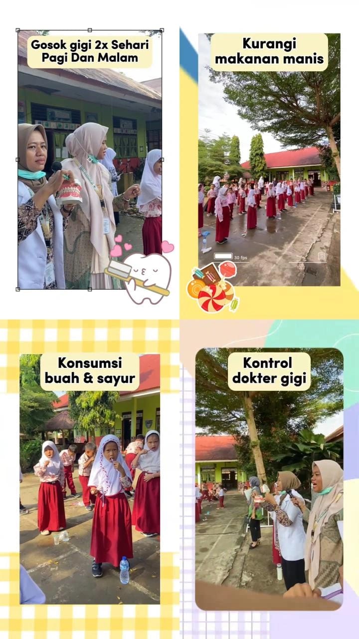 Kegiatan penyuluhan kesehatan gigi dan mulut  serta praktek SIKAT GIGI BERSAMA di SD 01 Pengantingan