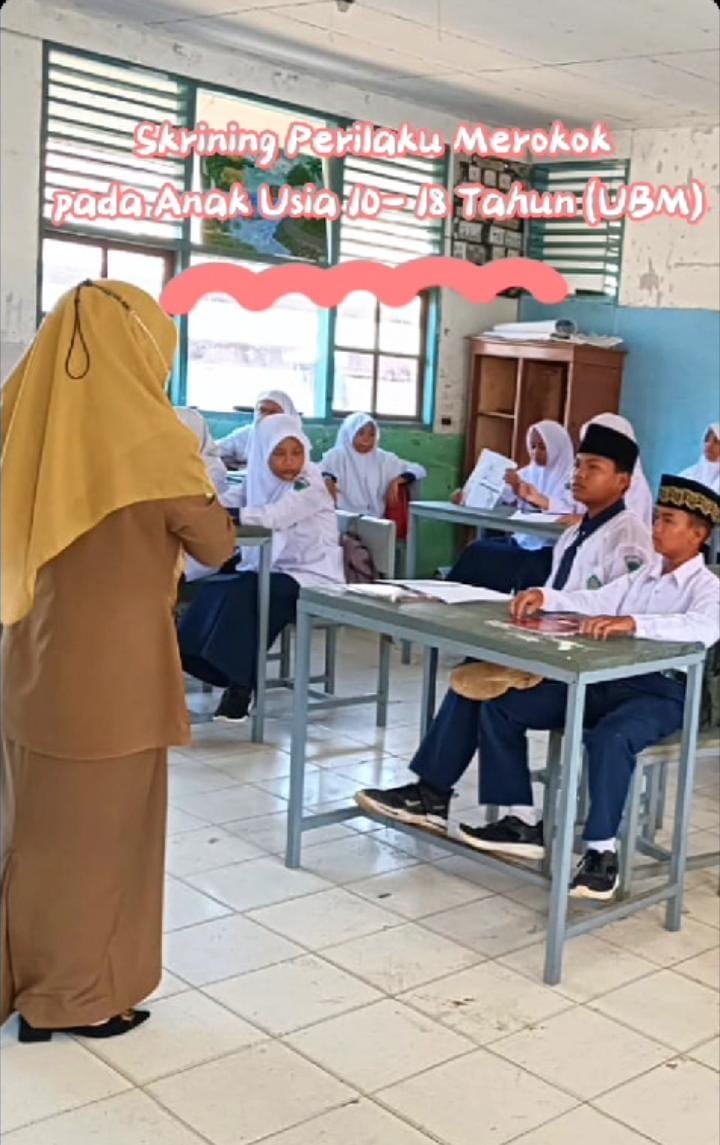 Skrining Perilaku Merokok Usia 10- 18 Tahun di SMPN 4 Lunang dan MTs Darul Ulum Lunang 