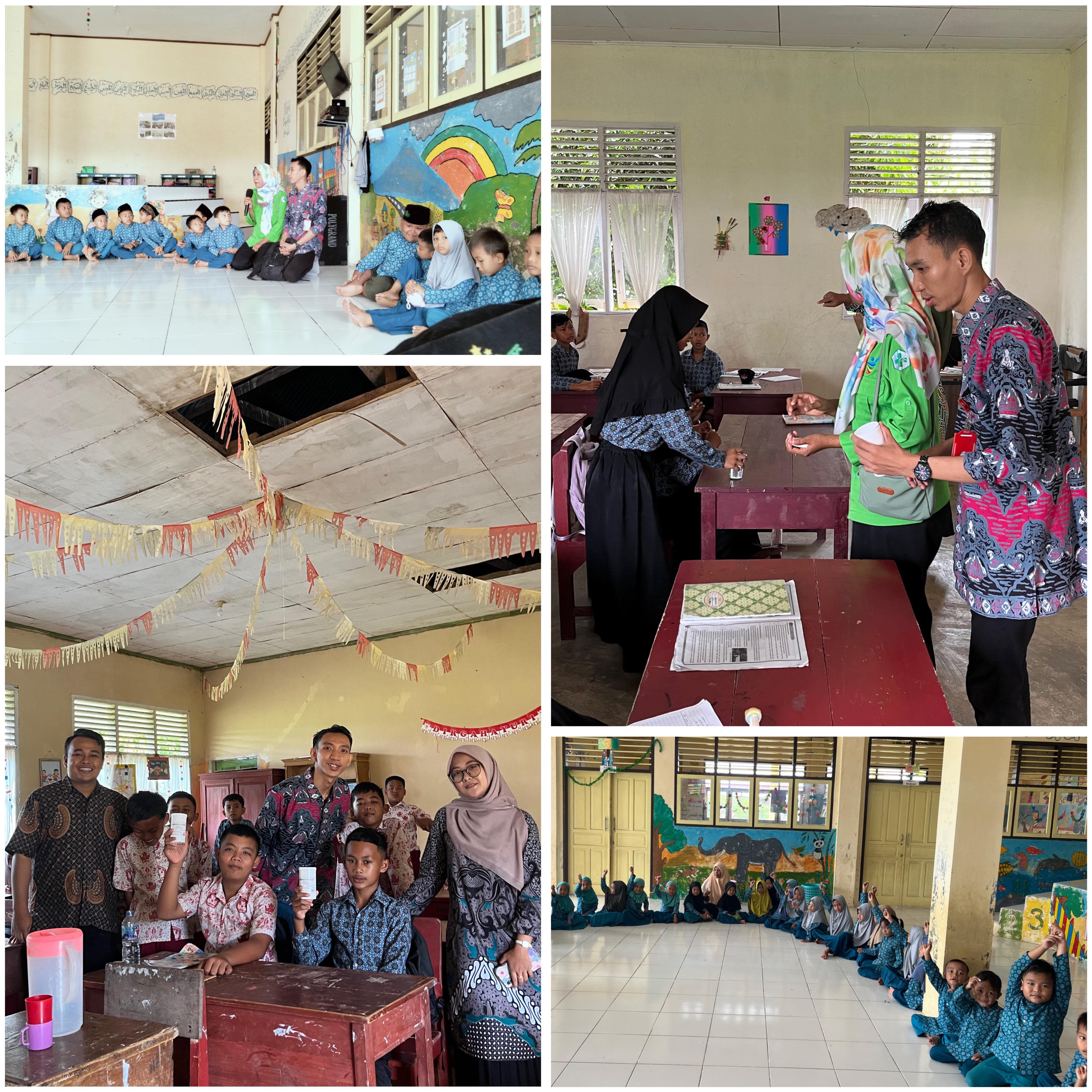 Pemberian obat cacing di TK Tanjung Makmur dan SDN 07 Silaut