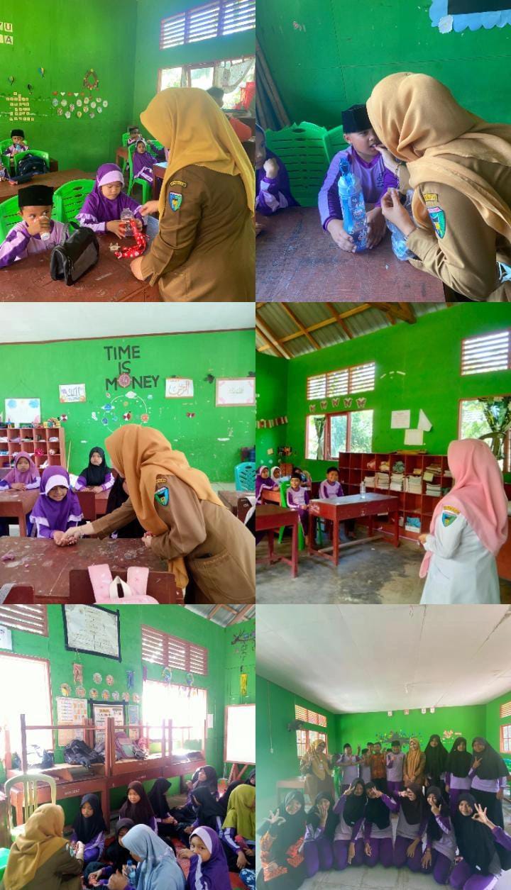 Pemberian Obat Cacing di  SD IT Al-izzah Silaut