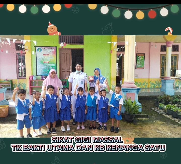 Kegiatan Sikat Gigi Massal di  TK Bakti Utama dan KB Kenanga Satu Puskesmas Tanjung Makmur