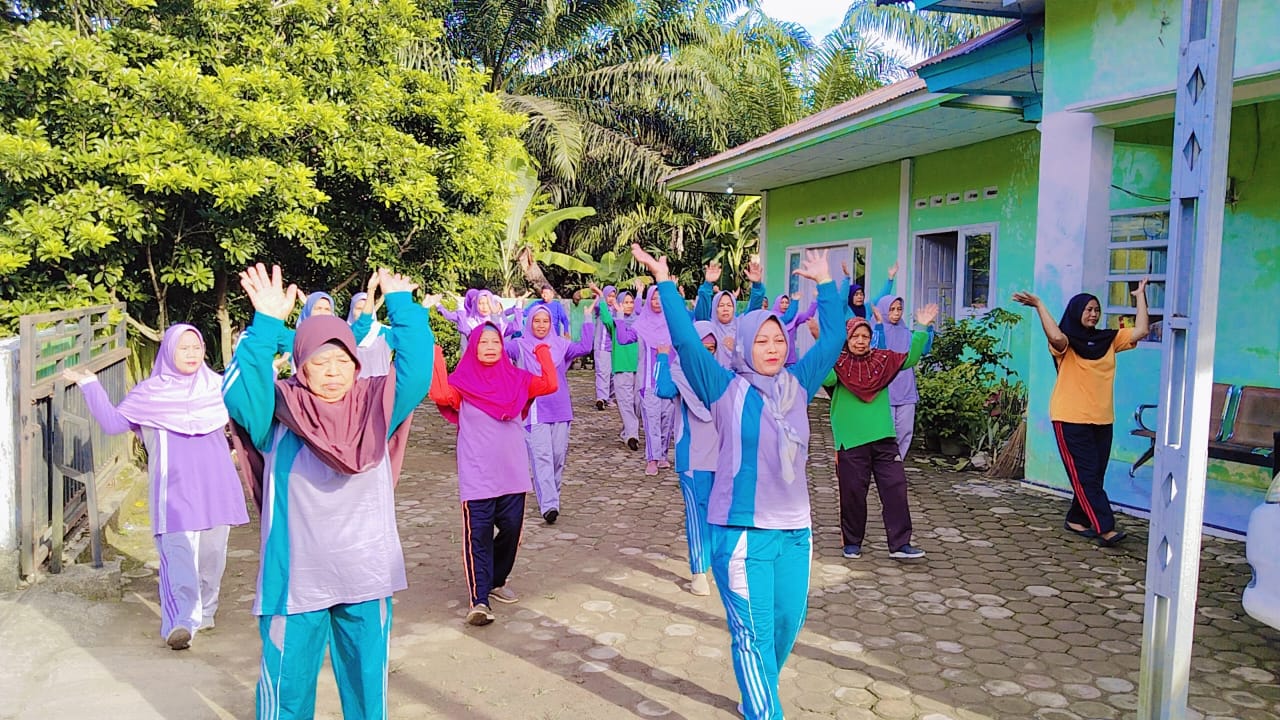 Senam  Lansia di Posyandu Cempaka IV Nagari Silaut Wilayah Kerja Puskesmas Tanjung Makmur