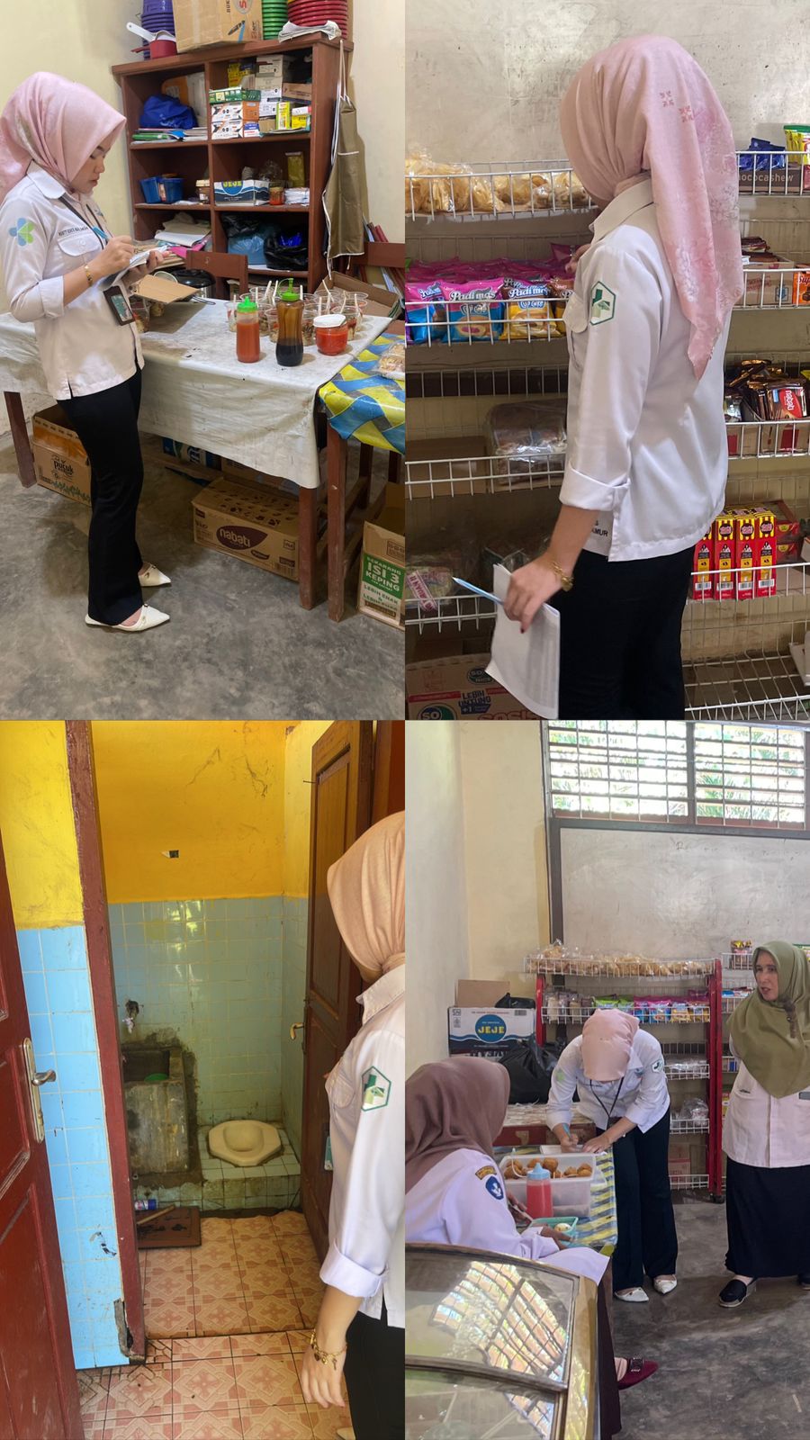 Tim Puskesmas Tanjung Makmur  Inspeksi Kesehatan Lingkungan Tempat Pengelolaan Pangan  di SMPN 01 Si
